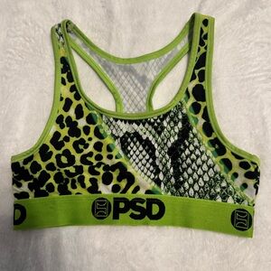 PSD Green Animal Print Sports Bra